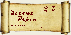 Milena Popin vizit kartica